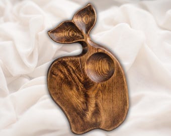 Deska do krojenia w kształcie ogona wieloryba (STL) do frezarki CNC | Deska do krojenia Ocean Charcuterie z miseczką do dipu | Drewniana taca do serwowania (model 3D)