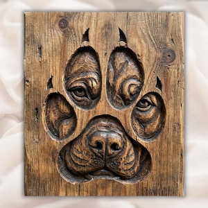 Dog Paw Print 3D Relief STL File view 1