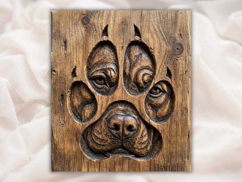 Dog Paw Print 3D Relief STL File