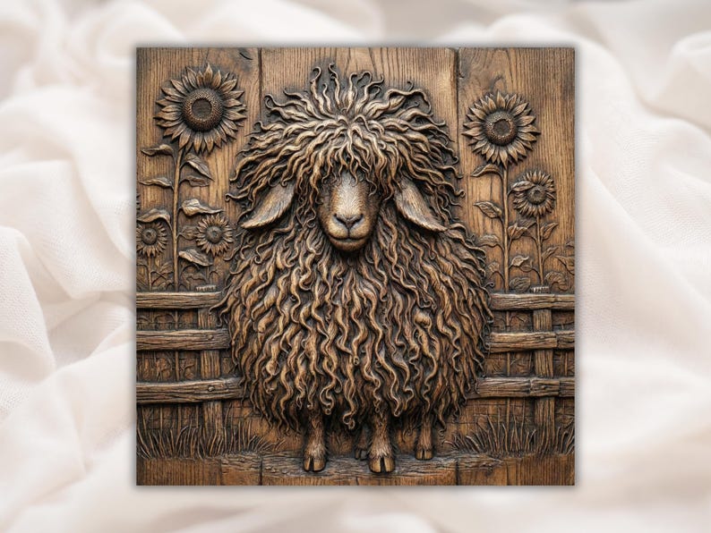 Curly Wool Sheep 3D Relief STL