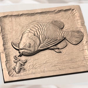 Carp Fish Relief STL view 2