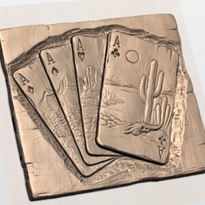 Aces Playing Cards 3D Relief STL File view 2