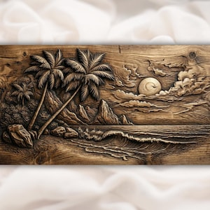 Tropical Beach 3D Relief STL view 1