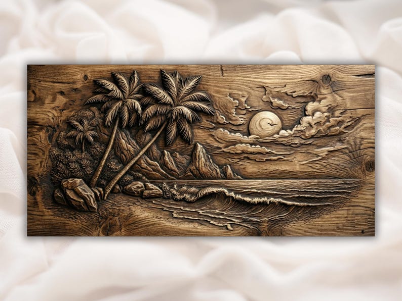Tropical Beach 3D Relief STL