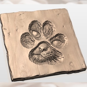 Cat Paw Print 3D Relief STL File view 3