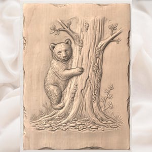 Bear Cub 3D Relief STL view 3