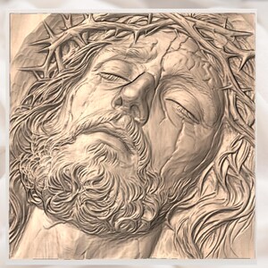 Jesus Face 3D Relief STL view 2