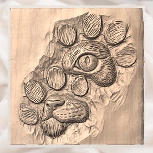 Dog Paw Print 3D Relief STL File view 3