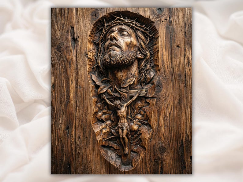 Jesus Crucifix 3D Relief STL