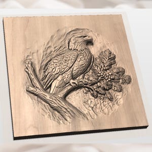 Bald Eagle 3D Relief STL File view 3