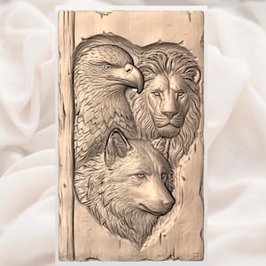 Eagle Lion Wolf STL view 3