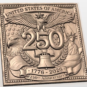 USA 250th Anniversary Relief STL view 2