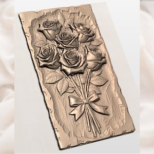 Rose Bouquet 3D STL Relief view 2