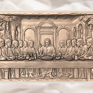 The Last Supper 3D Relief STL view 2