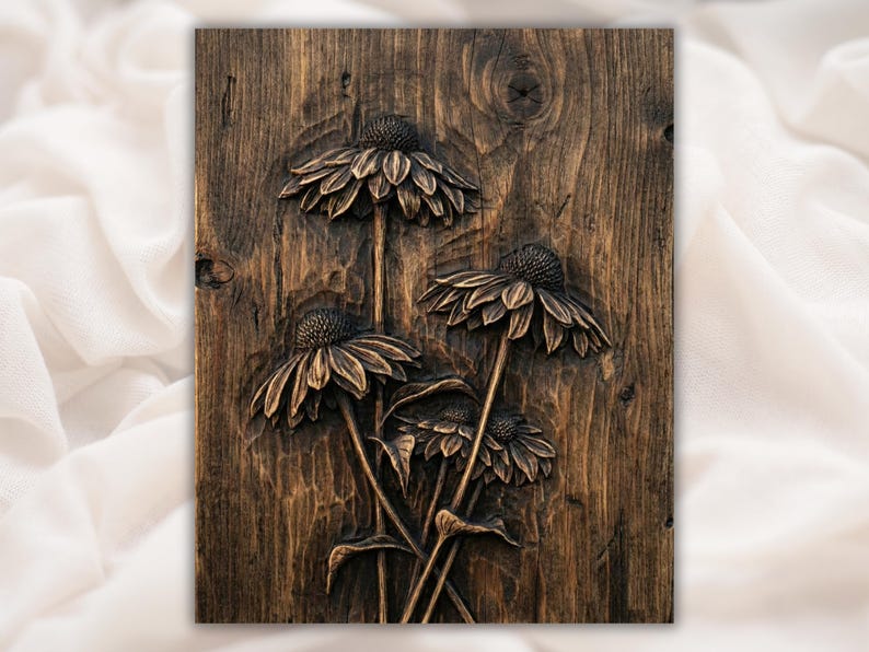 Wildflower 3D Relief STL