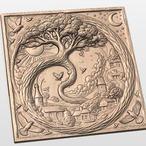 Sun Moon Tree of Life STL view 2
