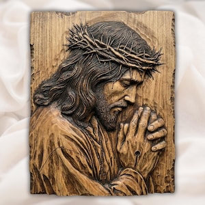 Praying Jesus Relief STL view 1