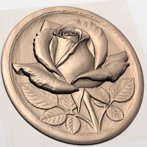 Rose 3D Relief STL view 2