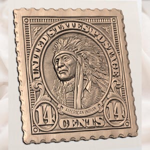 Native American Stamp STL view 3