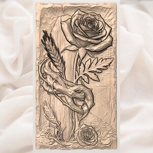 Gothic Rose Cross STL view 3