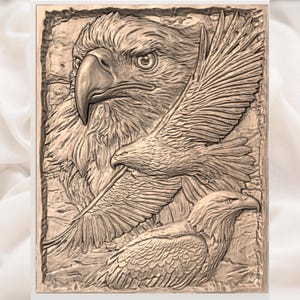 Bald Eagle STL 3D Relief view 2