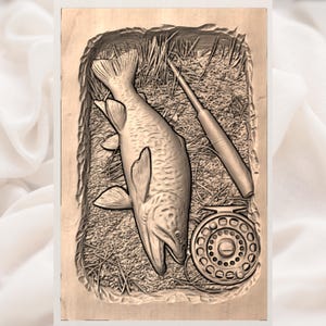 Fishing Trout STL view 2