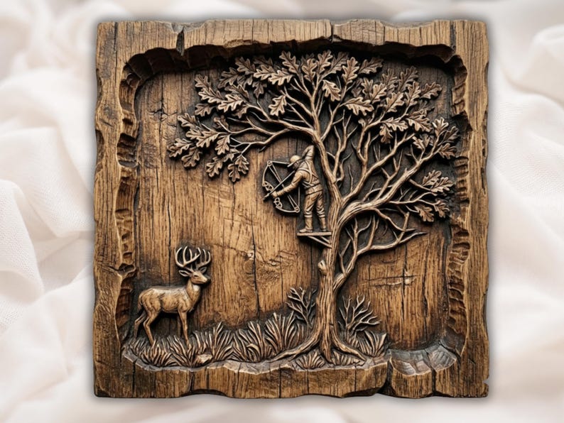 Bow Hunter Deer 3D Relief STL