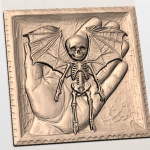 Skeleton Bat Creature STL view 2