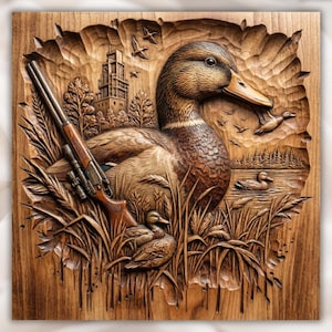 Mallard Duck Marsh Relief STL view 1