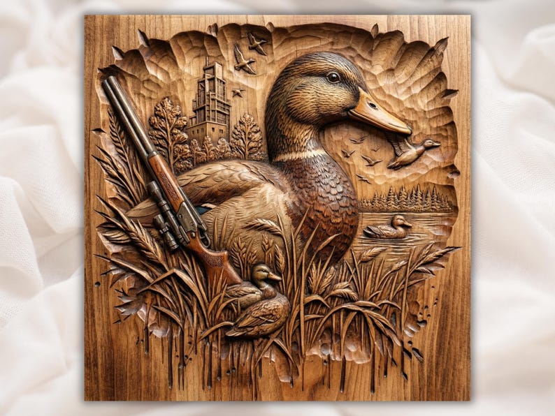 Mallard Duck Marsh Relief STL