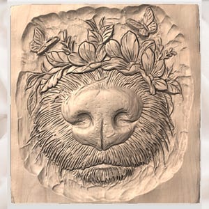 Highland Cow Nose 3D Relief STL view 3