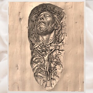 Jesus Crucifix 3D Relief STL view 3