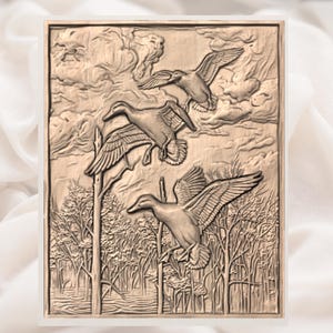 Flying Ducks 3D Relief STL view 2