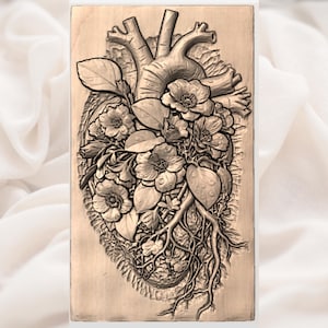 Floral Anatomical Heart STL view 3