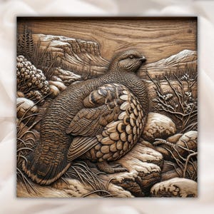 Partridge Bird STL Relief view 1