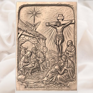 Jesus Nativity and  Crucifixion STL view 2