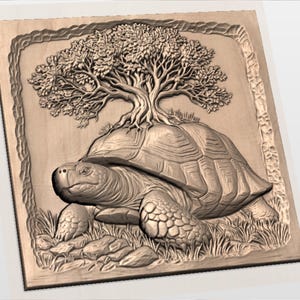 Tree of Life Tortoise 3D Relief STL view 2