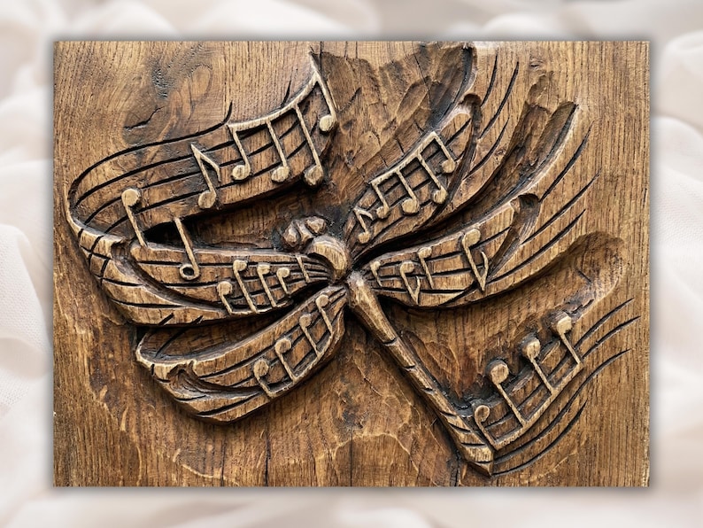 Music Dragonfly 3D Relief STL File