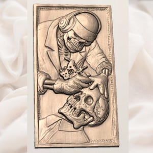 Skeleton Tattoo Artist STL view 3