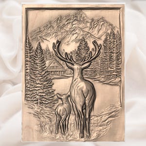 Stag and Fawn 3D STL File view 3