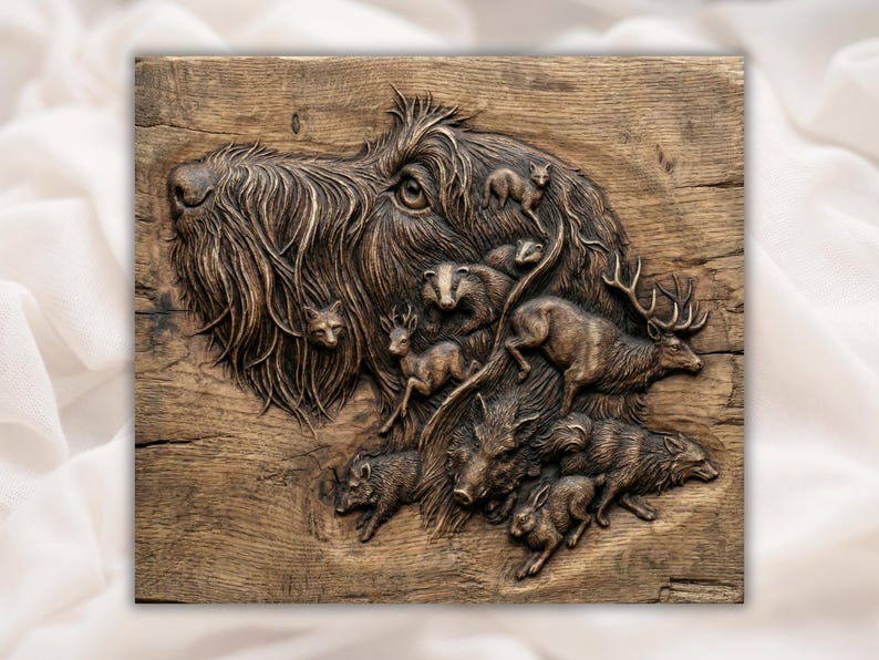 Hunting Dog 3D Relief STL
