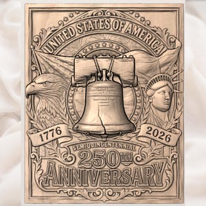 United States of America 250 Anniversary Bas Relief STL view 3