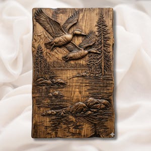 Flying Ducks 3D Relief STL view 1