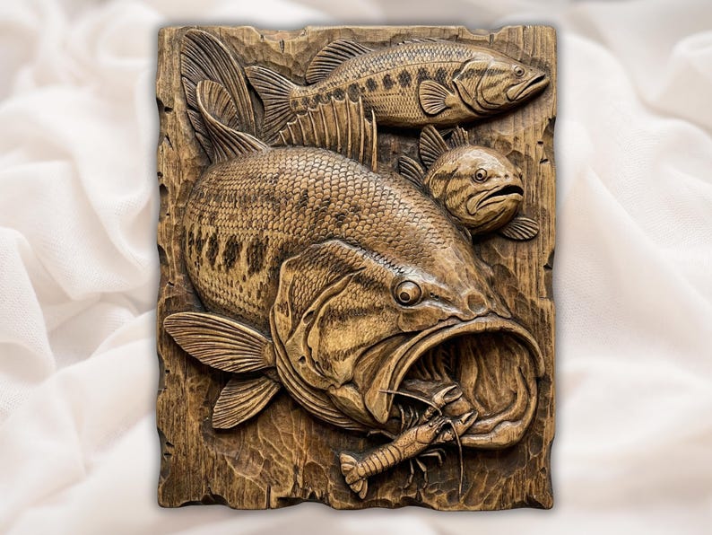 Bass Fishing Relief STL