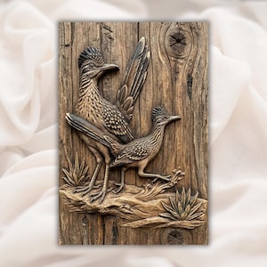 Roadrunner Pair 3D Relief STL view 1