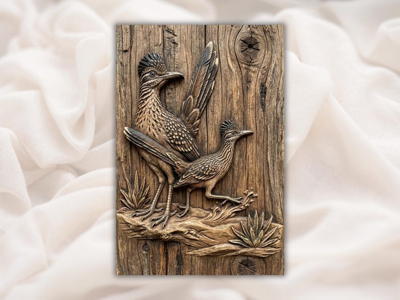 Roadrunner Pair 3D Relief STL