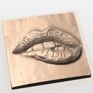 3D Women Lips Relief STL File view 2