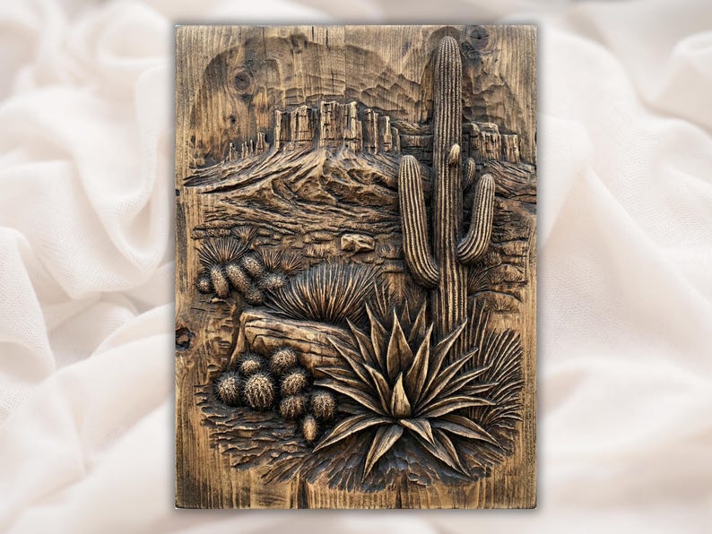 Desert Cactus 3D Relief STL