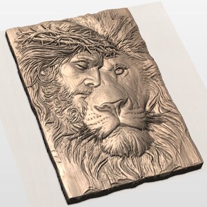 Jesus Lion Relief STL view 3