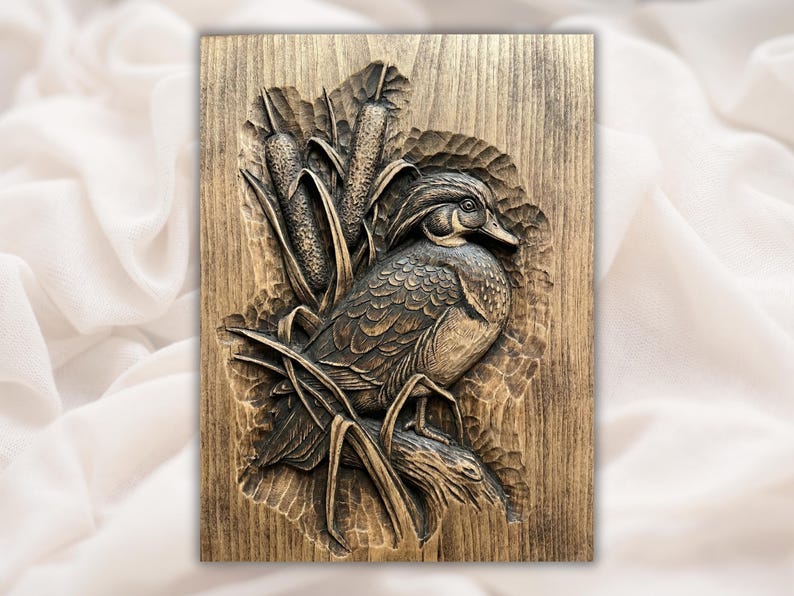 Wood Duck 3D Relief STL File